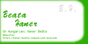beata haner business card